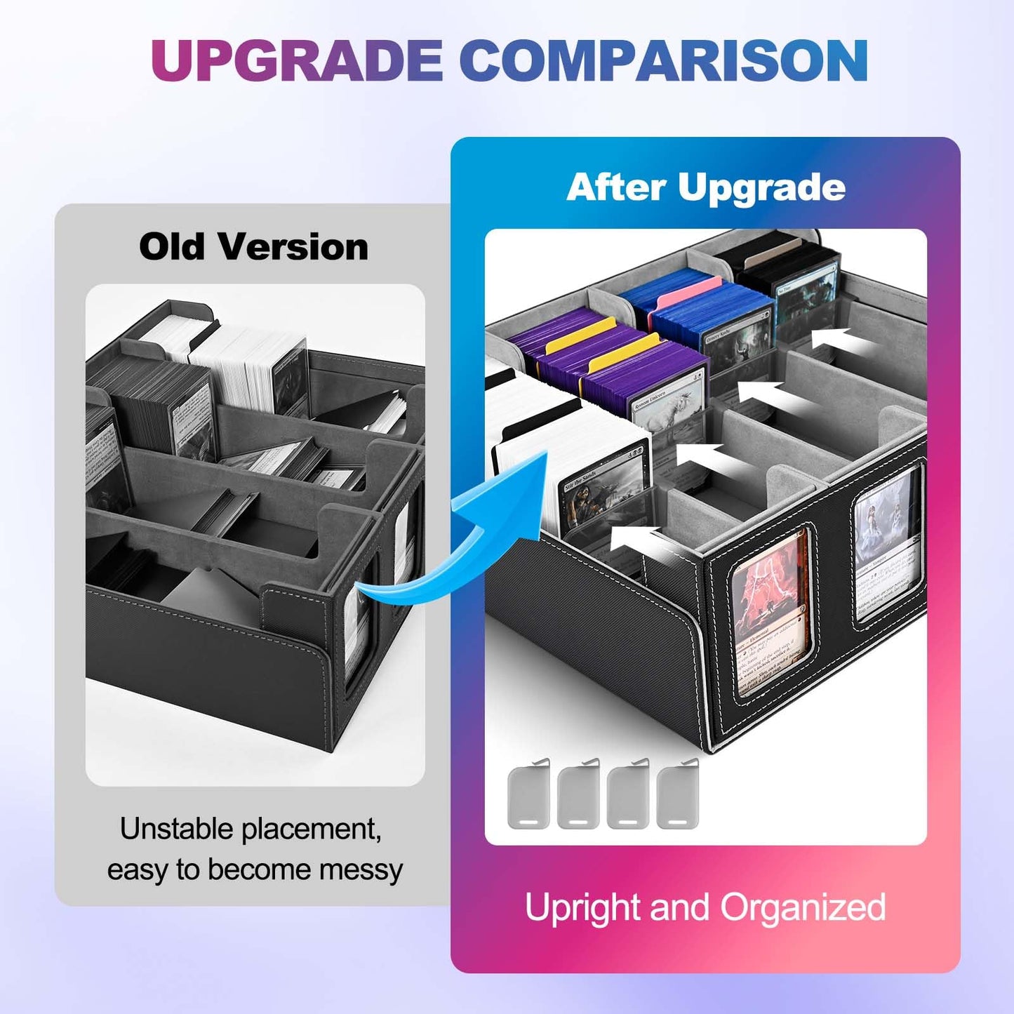 UAONO Trading Card Storage Box with Commander Display | 2400+ Deck Box for MTG