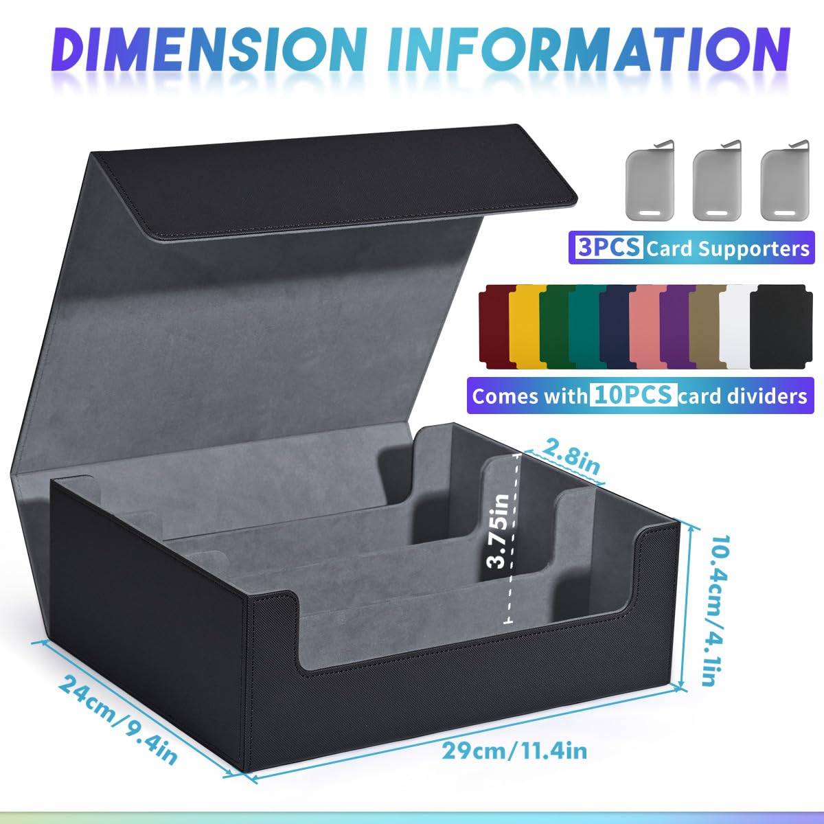 UAONO Trading Card Storage Box — 1800 Card Capacity, Magnetic PU Leather Case