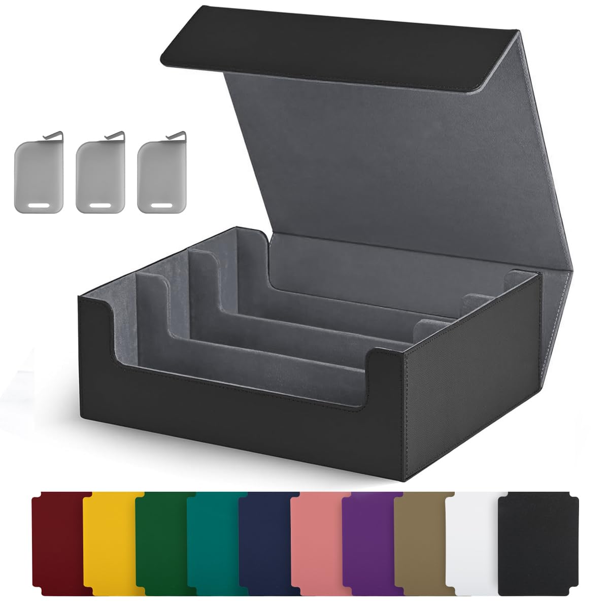UAONO Trading Card Storage Box — 1800 Card Capacity, Magnetic PU Leather Case