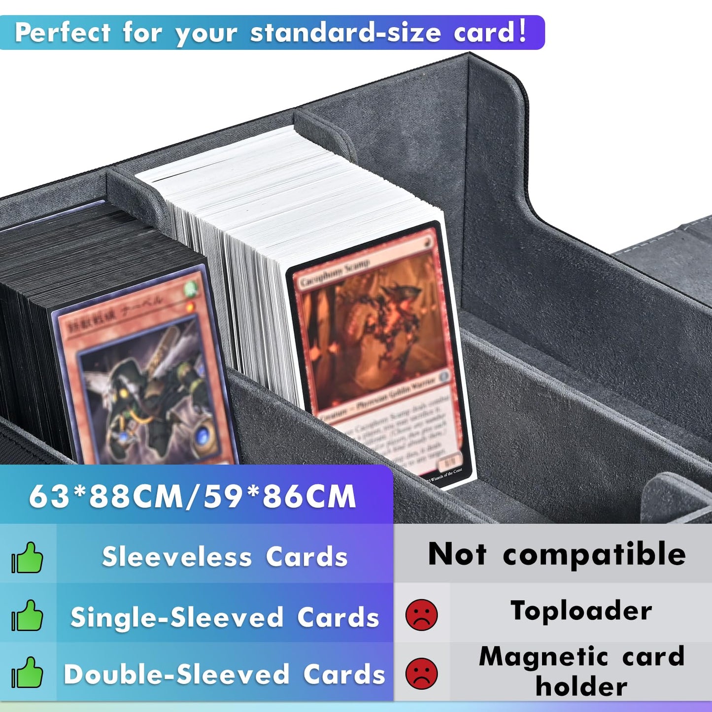 UAONO Trading Card Storage Box — 1800 Card Capacity, Magnetic PU Leather Case