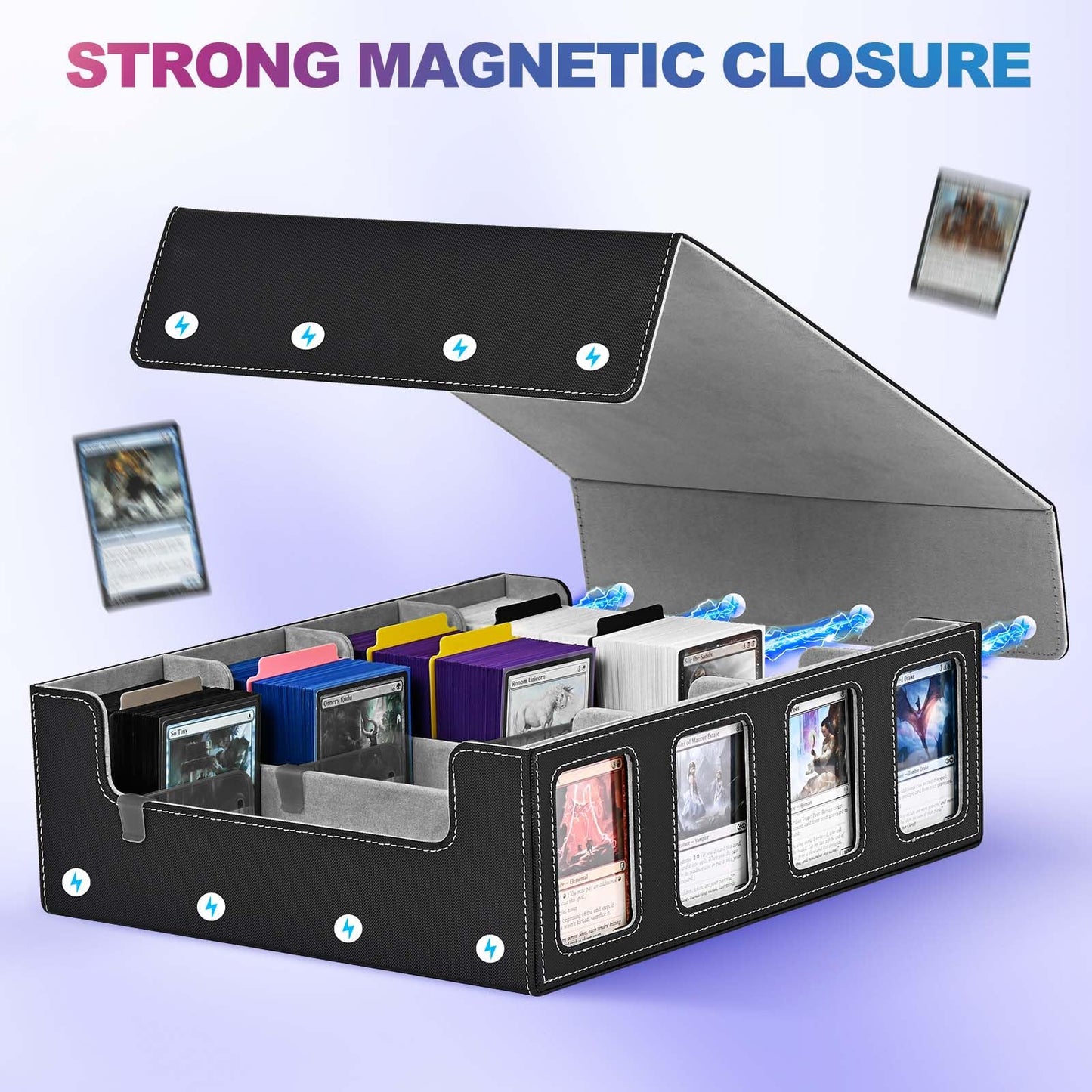 UAONO Trading Card Storage Box with Commander Display | 2400+ Deck Box for MTG
