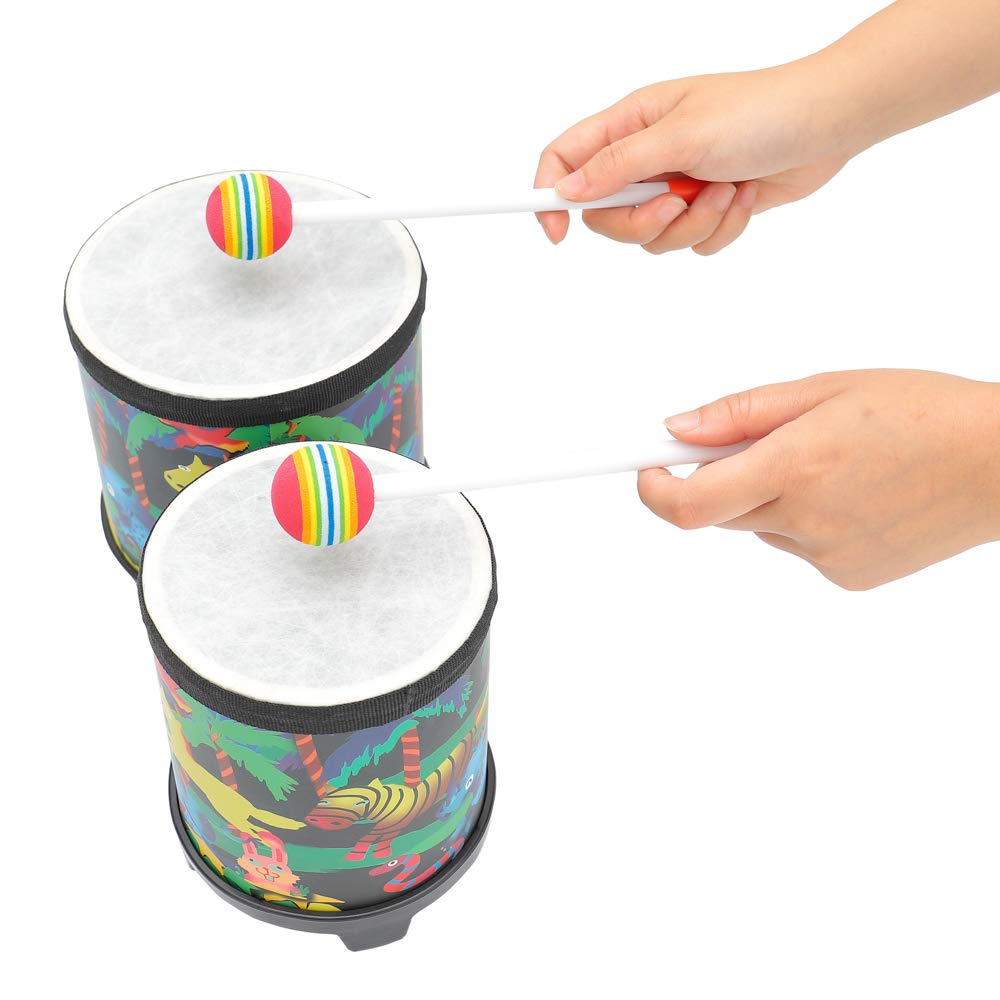 Ubblove Bongo Drum 5-6 Inch Rhythm Club for Kids | Colorful Percussion Gift