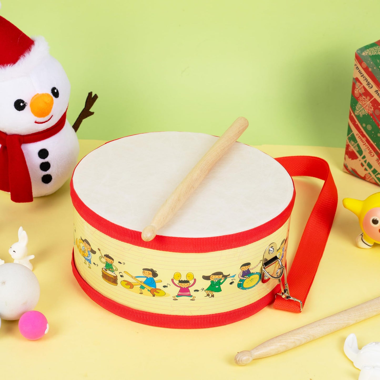 Ubblove Kids Drum Set with Adjustable Strap – Toddler Instrument for Ages 3-5 (Red)