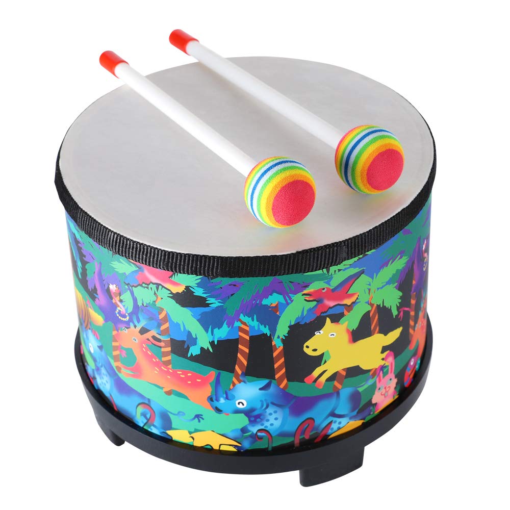 Ubblove Floor Tom Drum for Kids – 8-Inch Montessori Instrument with 2 Mallets