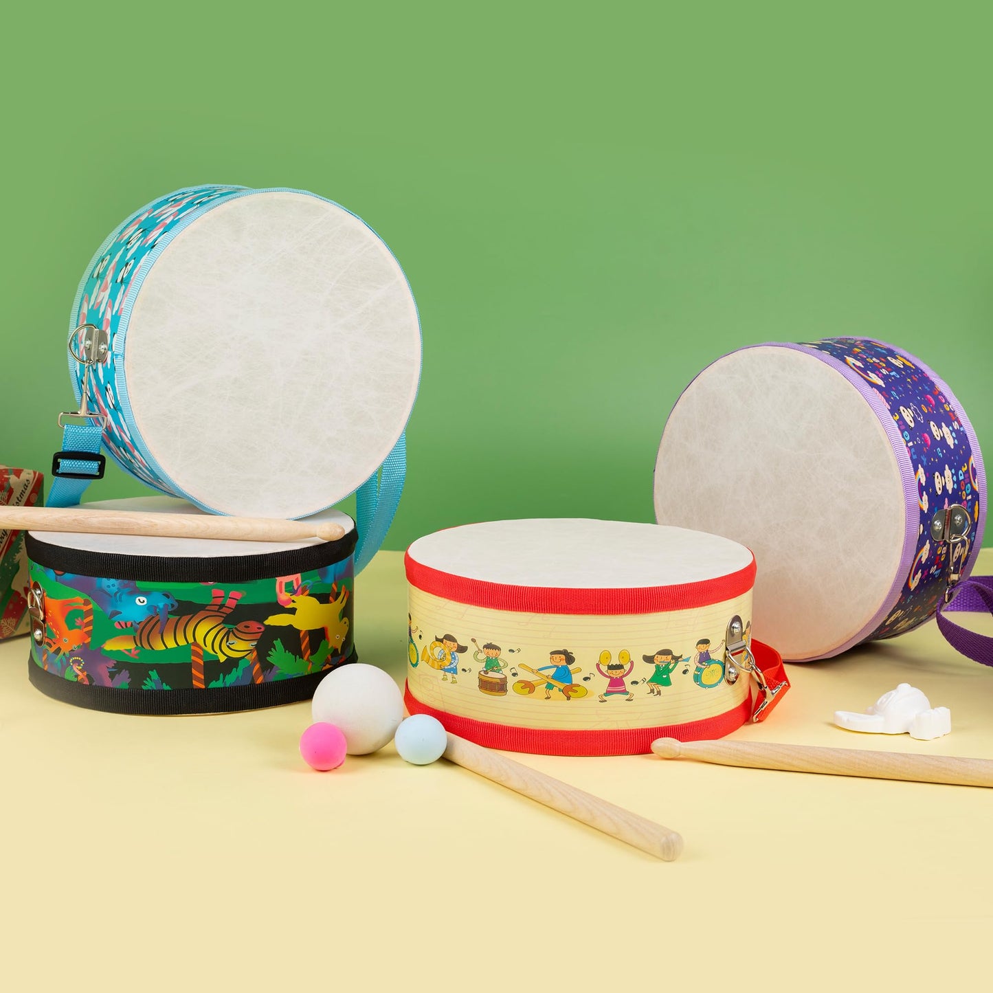 Ubblove Kids Drum Set with Adjustable Strap – Wearable Toddler Drum Kit for Ages 3-5 (Purple)