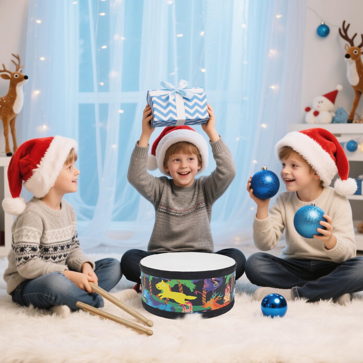 Ubblove Kids Drum Set with Adjustable Strap – Portable Toddler Percussion Kit for Ages 3-5