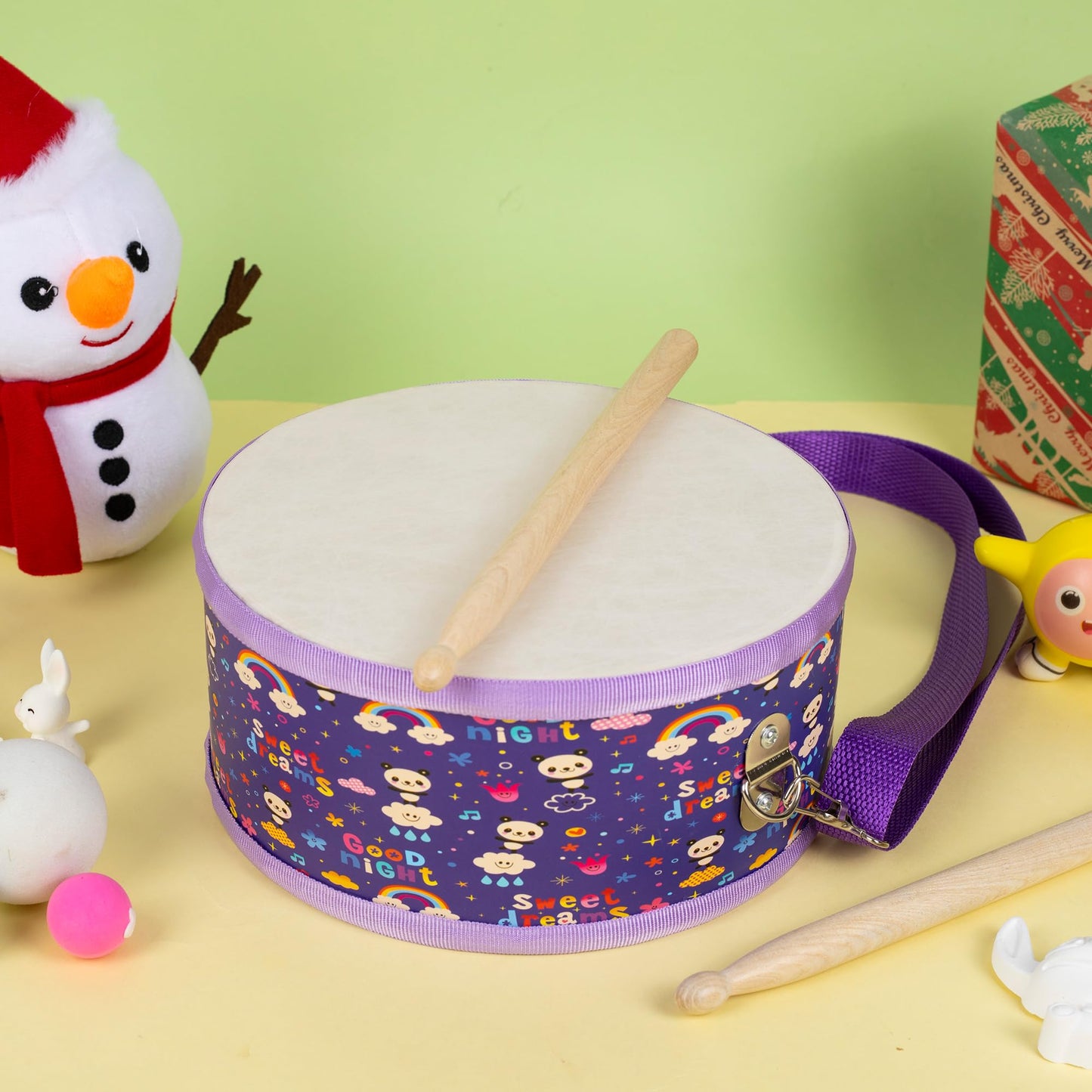 Ubblove Kids Drum Set with Adjustable Strap – Wearable Toddler Drum Kit for Ages 3-5 (Purple)