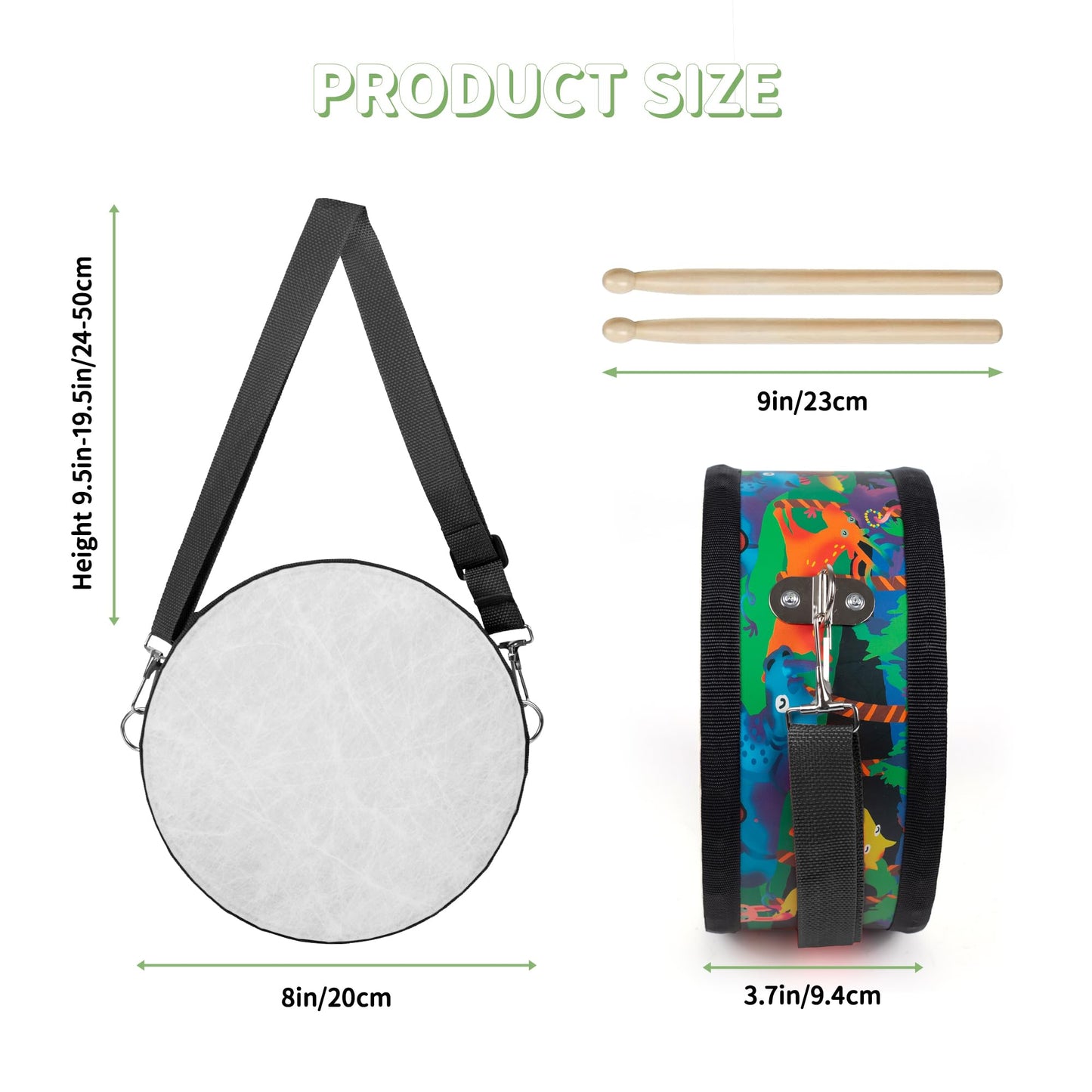 Ubblove Kids Drum Set with Adjustable Strap – Portable Toddler Percussion Kit for Ages 3-5