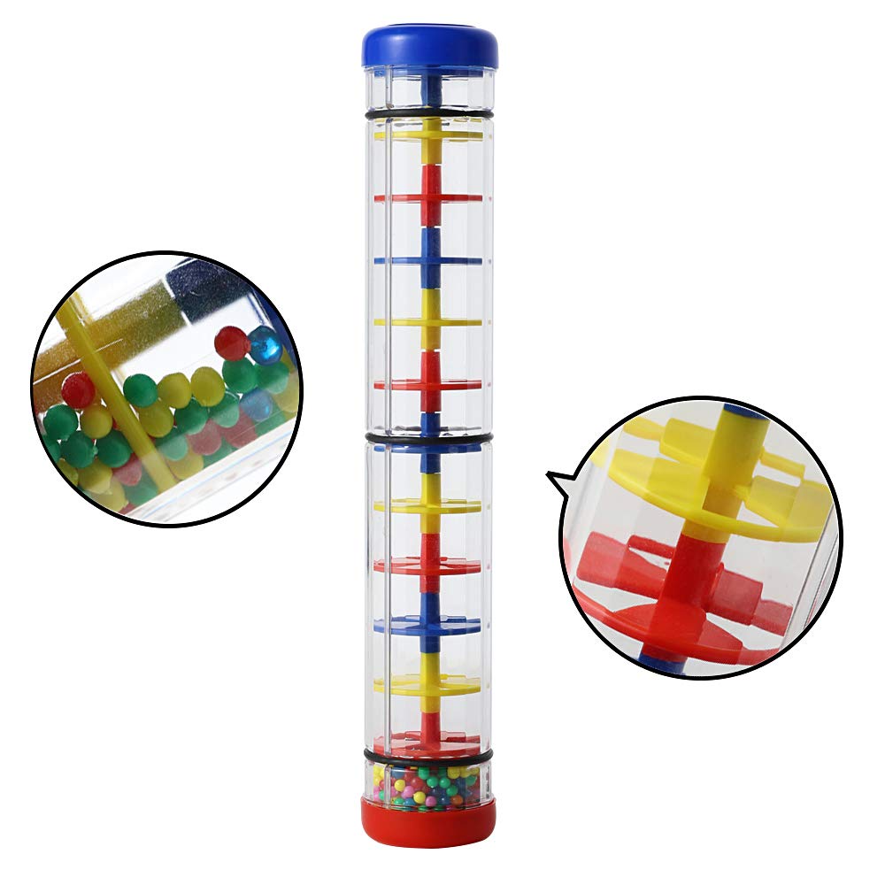 Ubblove Rainmaker 12-Inch Rain Stick Toy – Colorful Sensory Shaker for Babies & Kids