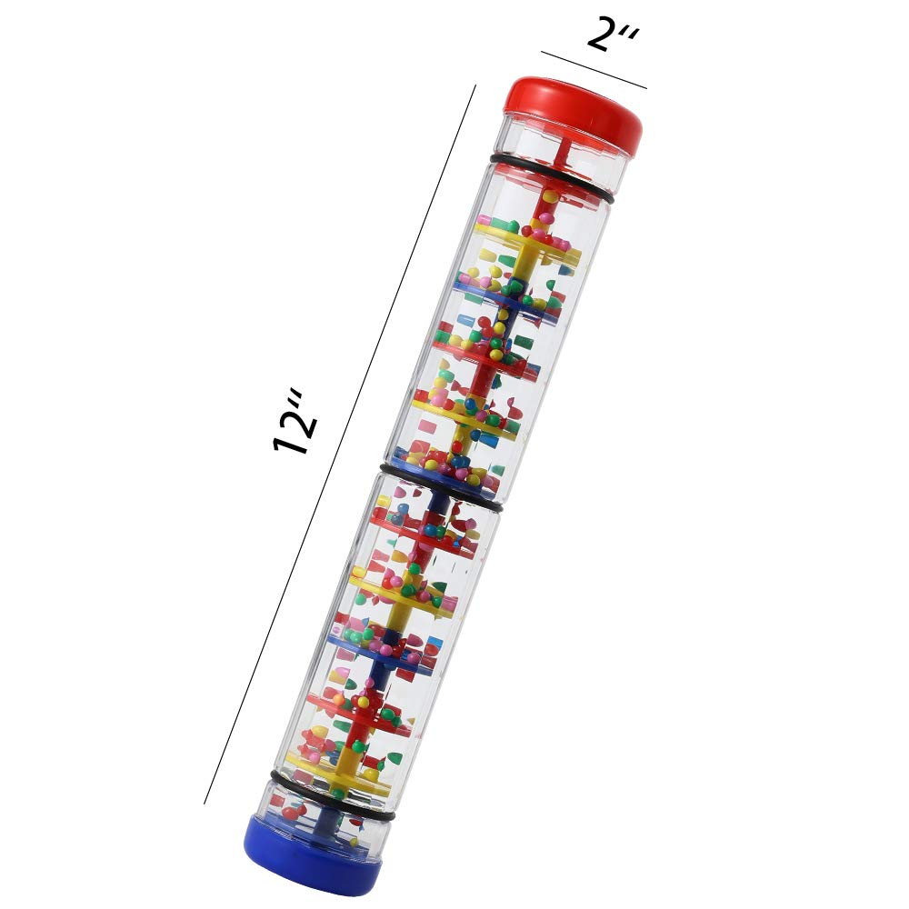 Ubblove Rainmaker 12-Inch Rain Stick Toy – Colorful Sensory Shaker for Babies & Kids