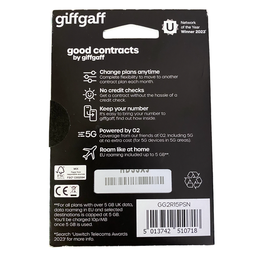 giffgaff 18 Month Good Contract Sim - £15