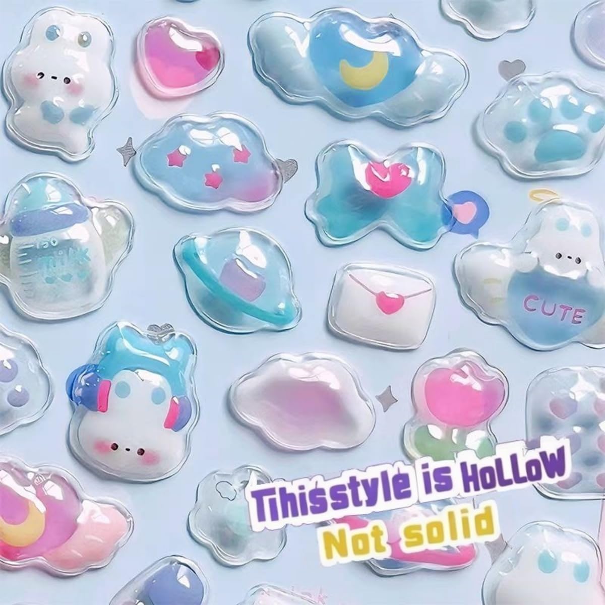 Uchyius 3D Puffy Stickers – Kawaii Decor for Phone Case & Notebook (Style-2)