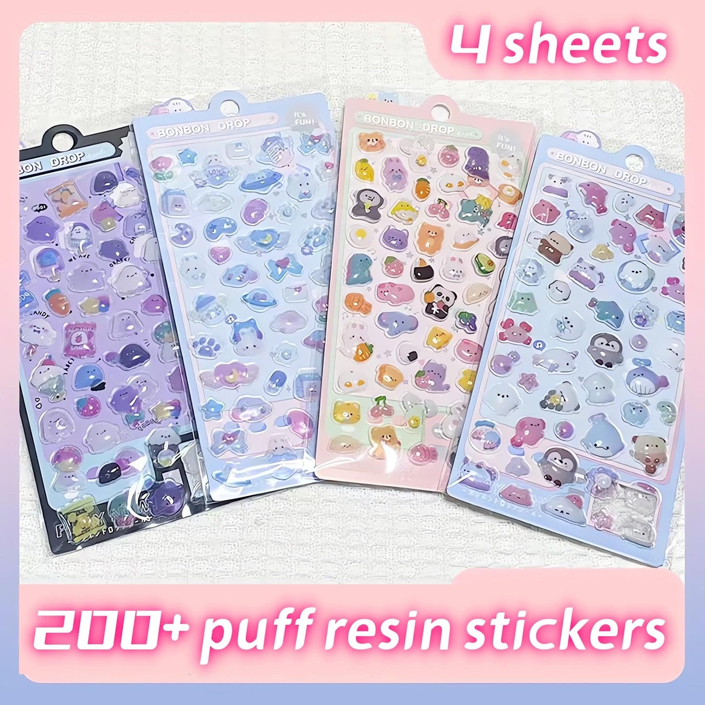 Uchyius 3D Puffy Stickers – Kawaii Decor for Phone Case & Notebook (Style-2)