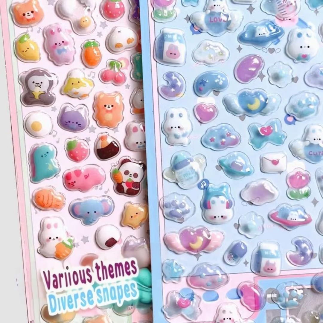 Uchyius 3D Puffy Stickers – Kawaii Decor for Phone Case & Notebook (Style-2)