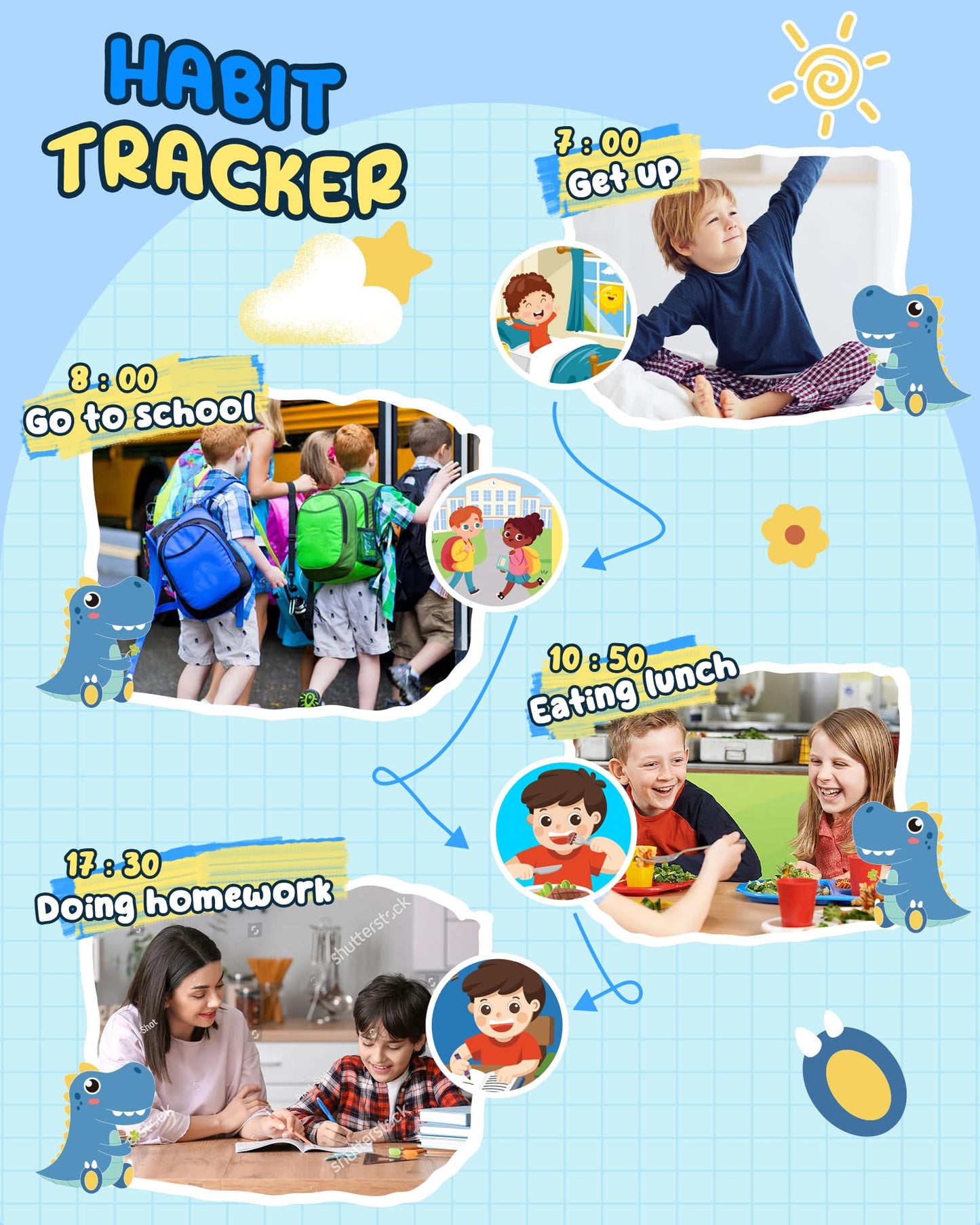 UCIDCI Dinosaur Kids Smart Phone Toy – Dual Camera, Music Player & Learning Games for 3–7 Year Olds | Blue