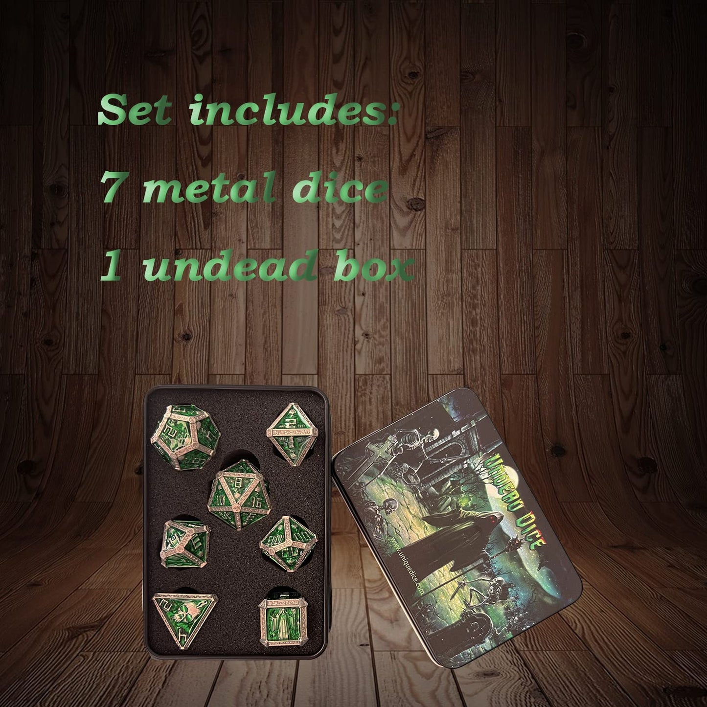 UD UNIQUE DICE – DND Metal Dice Set (7-Piece) in Gift Box