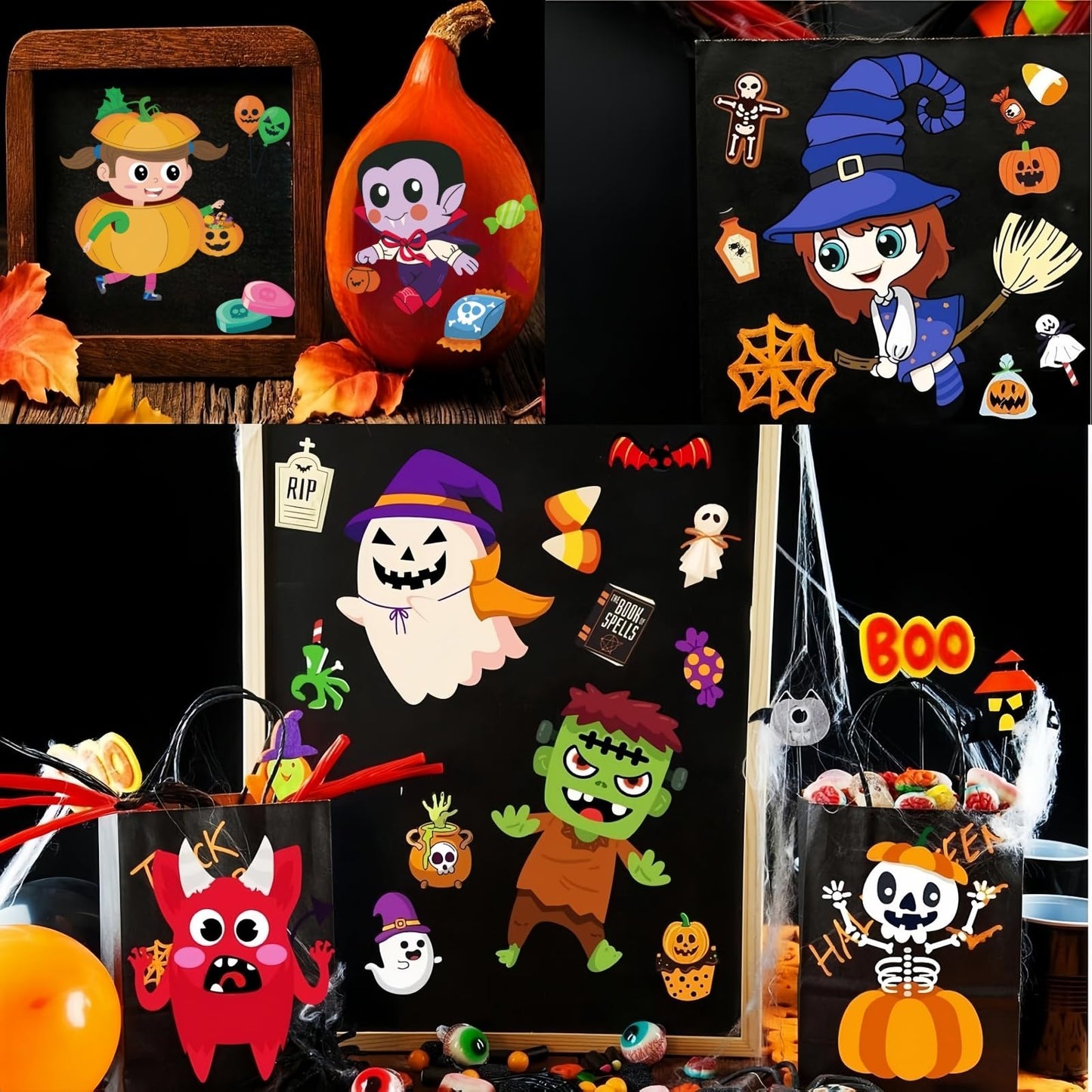 UDTAATO 36 Sheets Large Size Halloween Stickers for Kids – Make Your Own Stickers, Crafts & Party Favors