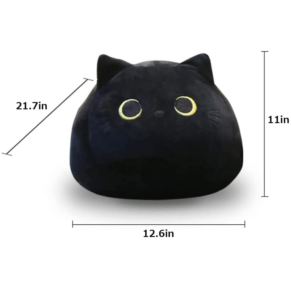 UEncounter Black Cat Plush Toy – 55cm Soft Cat Pillow, Cute Gift for Kids, Girlfriend & Baby Girls