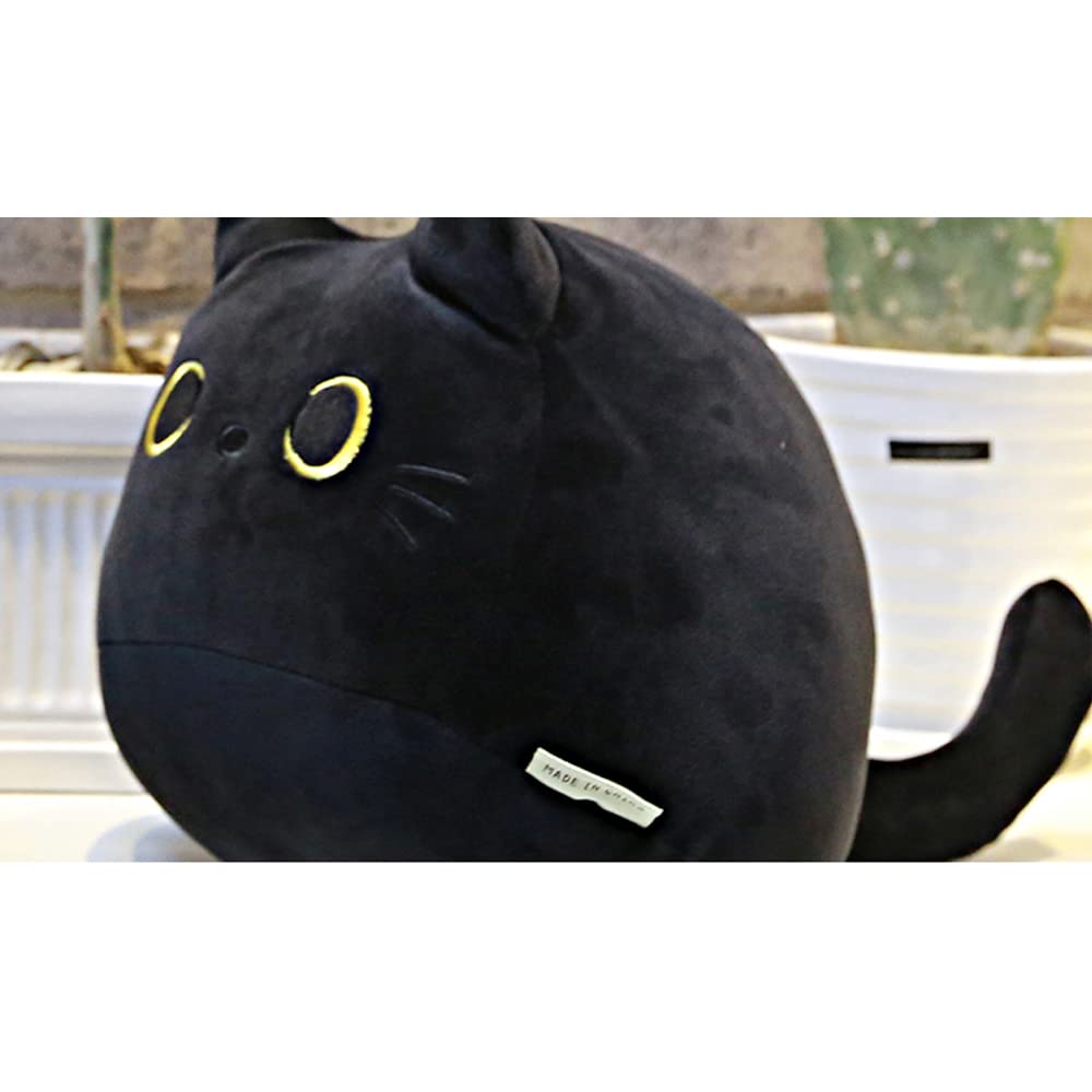 UEncounter Black Cat Plush Toy – 55cm Soft Cat Pillow, Cute Gift for Kids, Girlfriend & Baby Girls