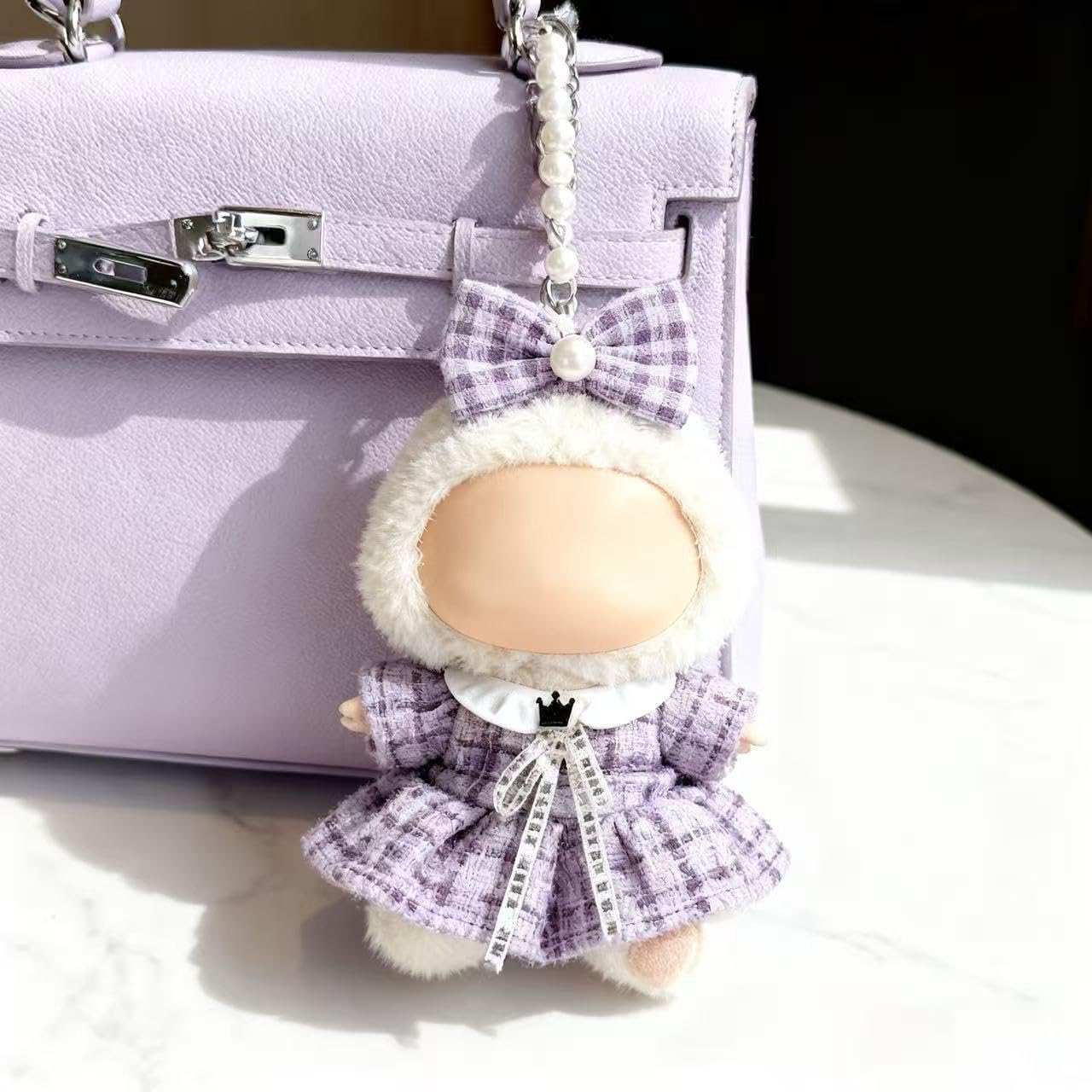 Ueuo Labubu 17cm Doll Outfit – Dress & Hairpin Set (Style O)