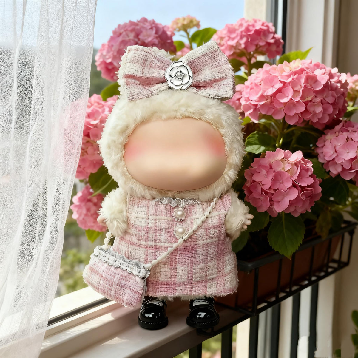 Ueuo LABUBU 17cm Doll Outfit Set – Dress, Hairpin & Mini Bag (Style J)