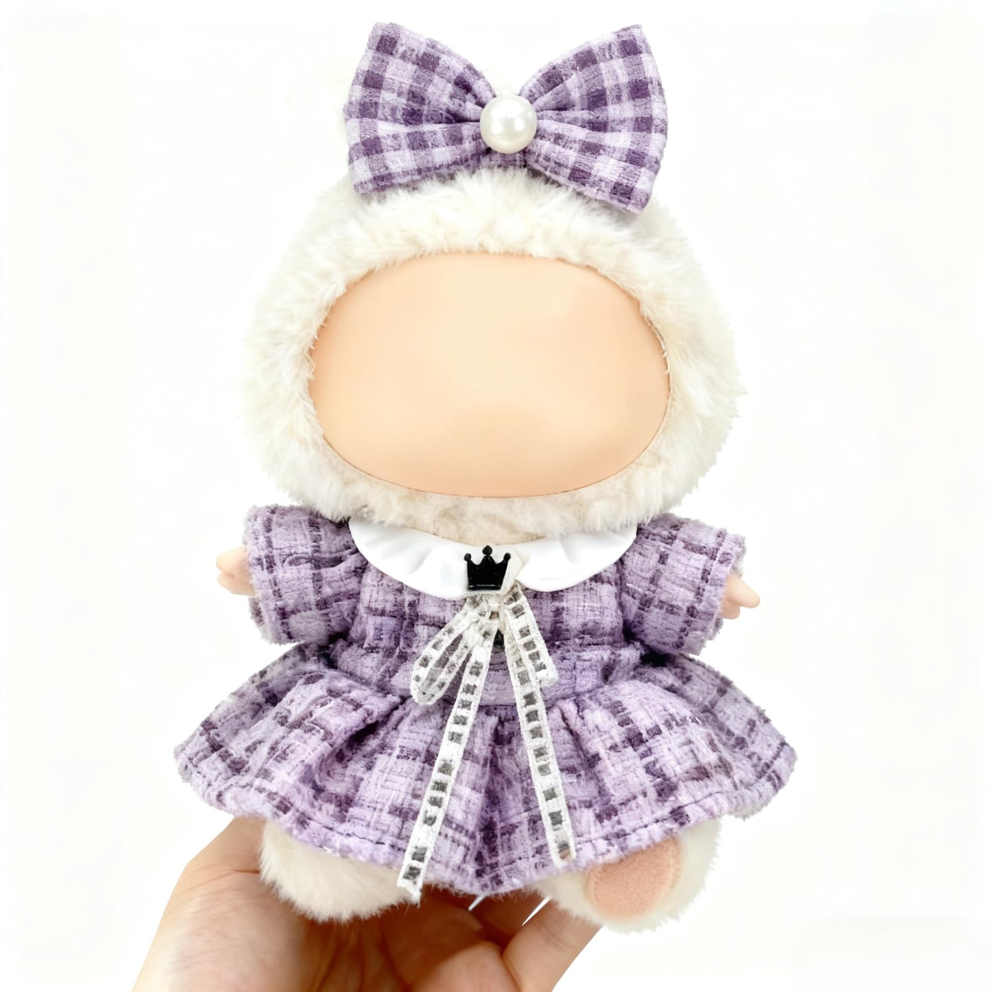Ueuo Labubu 17cm Doll Outfit – Dress & Hairpin Set (Style O)