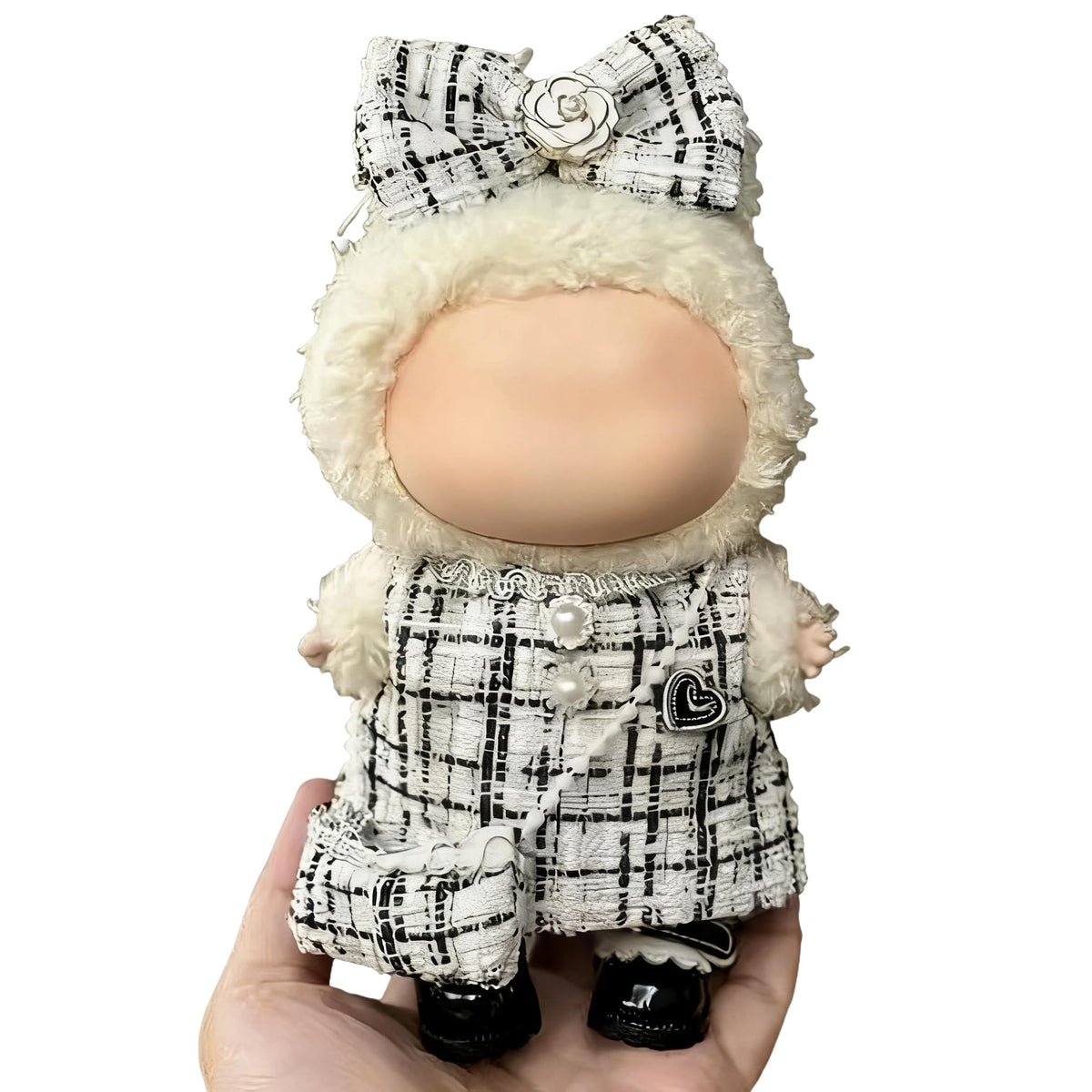 Ueuo 17cm LABUBU Doll Clothes Set – Dress, Hairpin & Mini Bag (Style H)