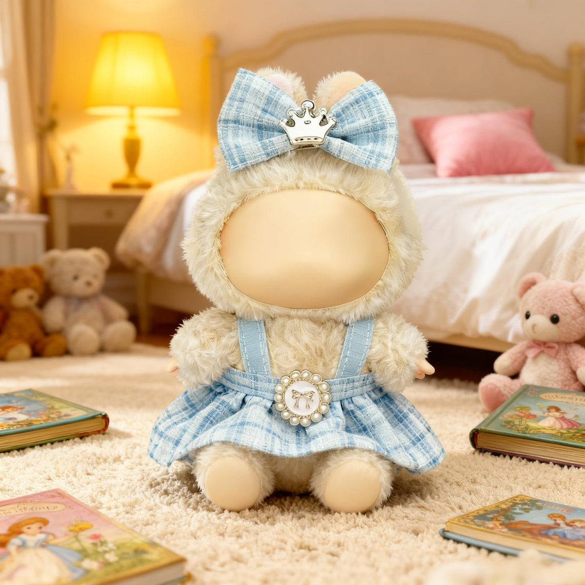 Ueuo Labubu 17cm Doll Outfit – Dress & Hairpin Set (Style C)