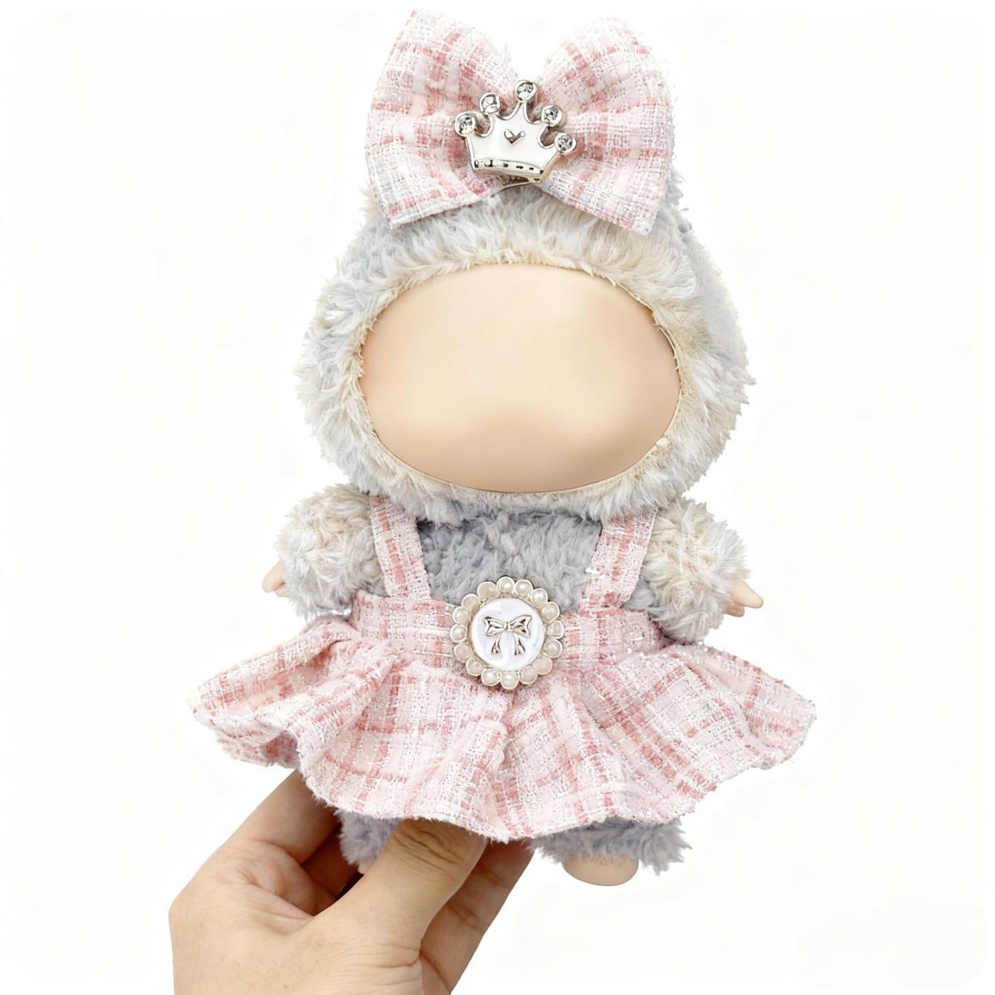 Ueuo Labubu 17cm Doll Clothes Set – Style D Dress & Hairpin for LABUBU