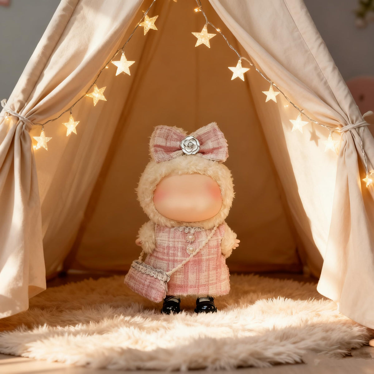 Ueuo LABUBU 17cm Doll Outfit Set – Dress, Hairpin & Mini Bag (Style J)