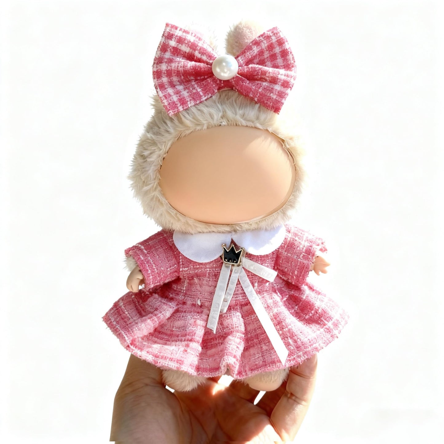 Ueuo LABUBU 17cm Doll Clothes – Dress & Hairpin Set for LABUBU Style S
