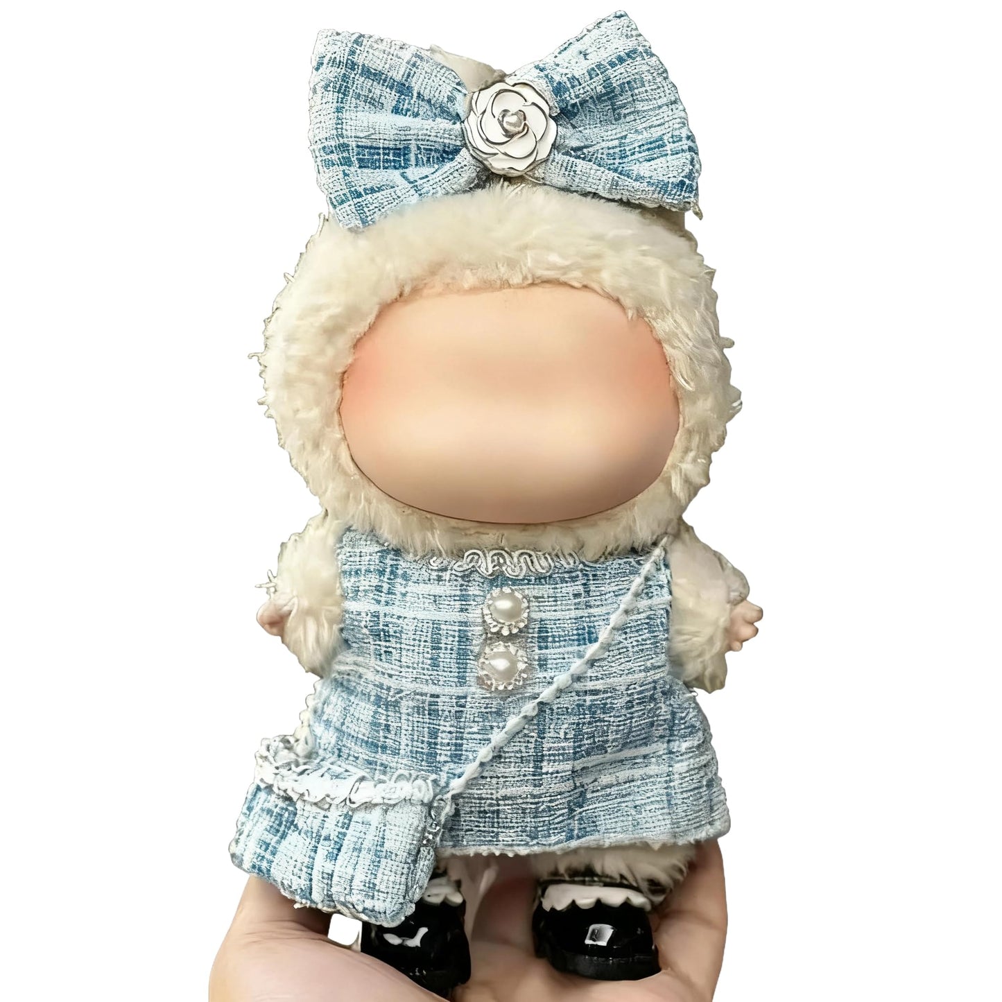 Ueuo 17cm LABUBU Doll Clothes Set – Dress, Hairpin & Mini Bag (No Doll)