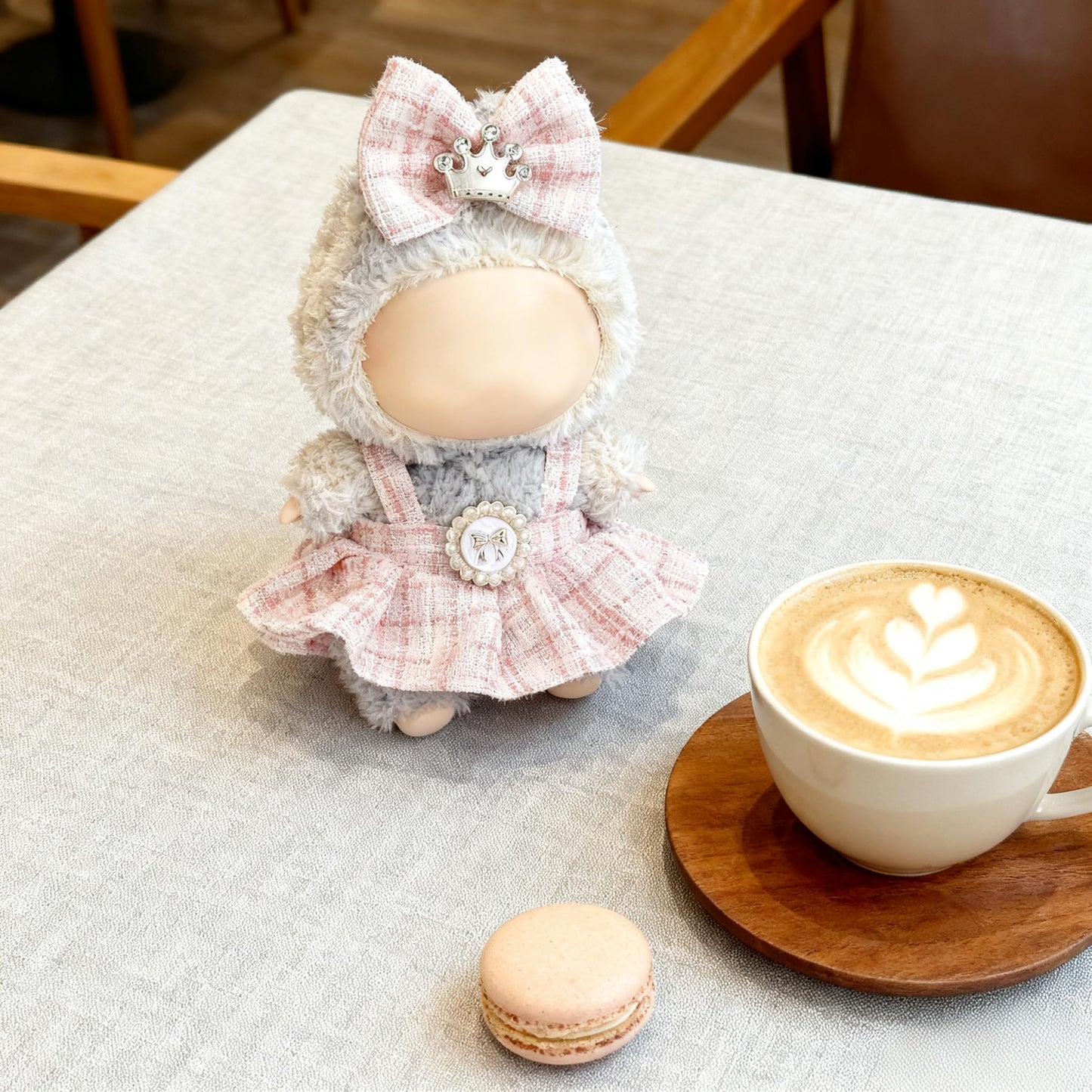 Ueuo Labubu 17cm Doll Clothes Set – Style D Dress & Hairpin for LABUBU