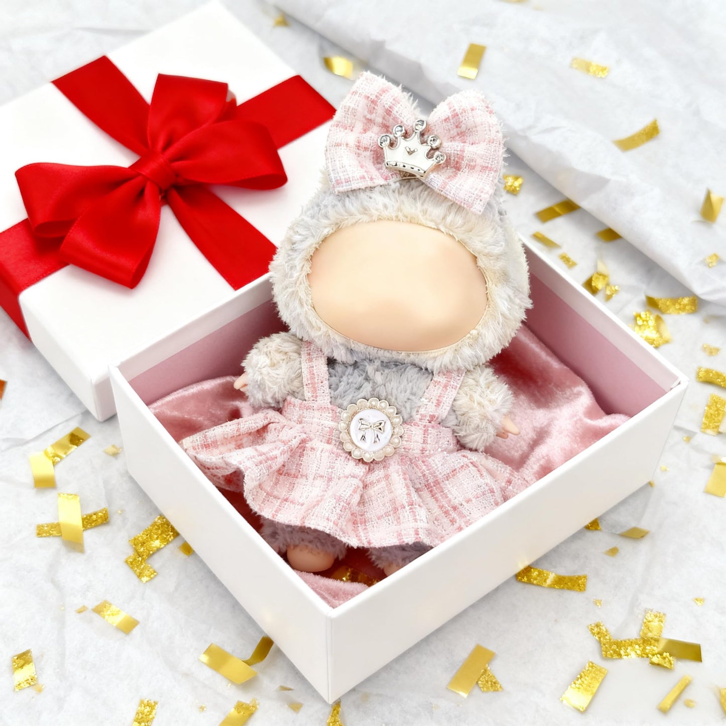 Ueuo Labubu 17cm Doll Clothes Set – Style D Dress & Hairpin for LABUBU