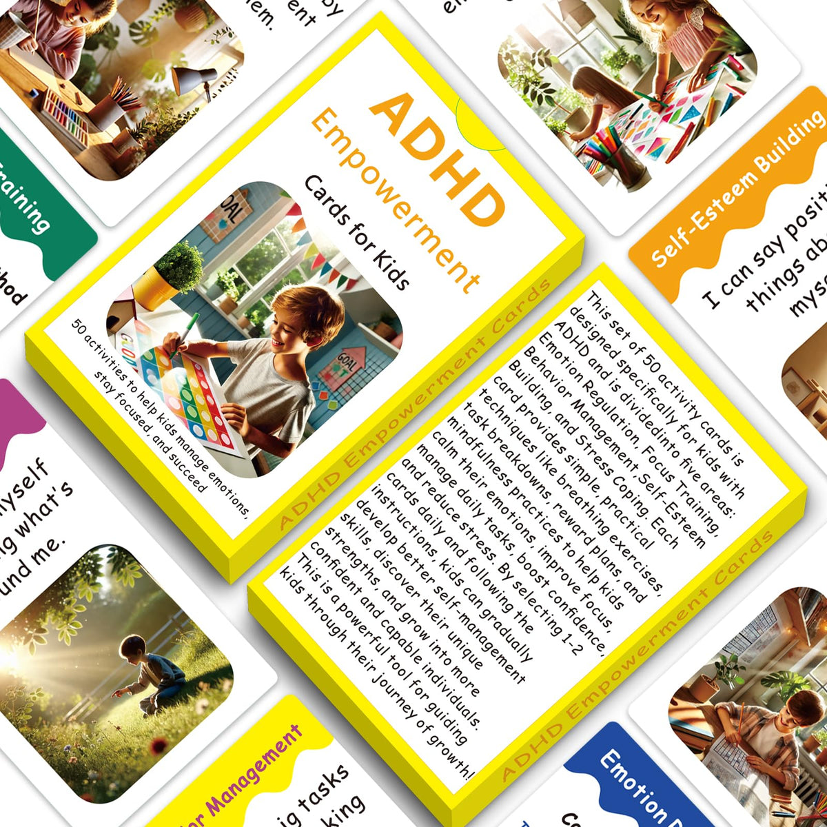 Uflognirz ADHD Tools for Kids (Ages 5-12) - 50 Regulation & Coping Cards
