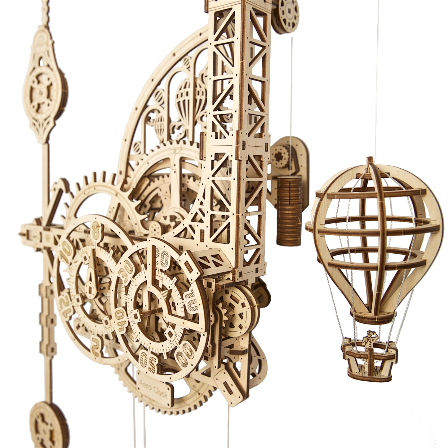 UGEARS Aero Clock: Wooden 3D Puzzle Kit for Adults – Gravity-Powered Wall Clock