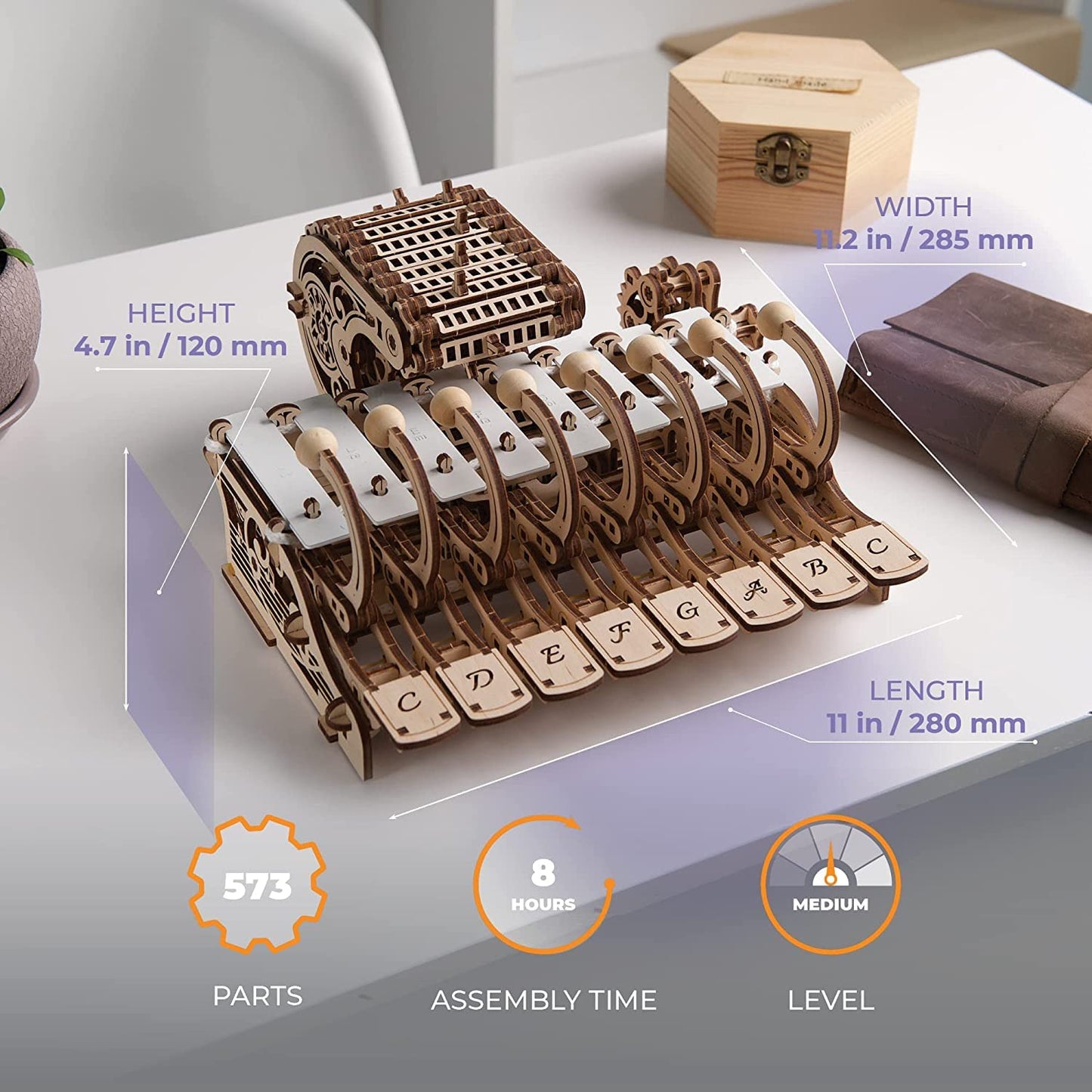 UGEARS Celesta 3D Mechanical Puzzle – Wooden Musical Model Kit