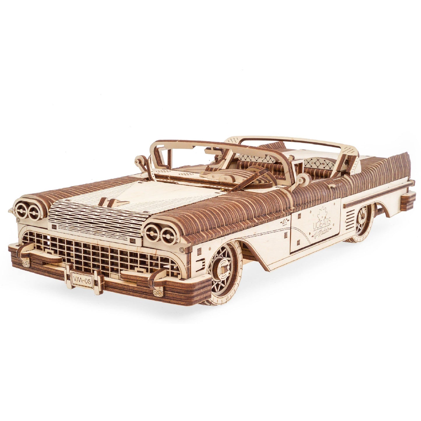 UGEARS Dream Cabriolet VM-05 – 3D Wooden Puzzle Car Kit for Adults (Retro 1950s Inspired)