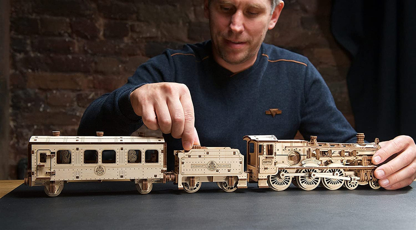 UGEARS Hogwarts Express 3D Puzzle – Buildable Wooden Model Train Kit