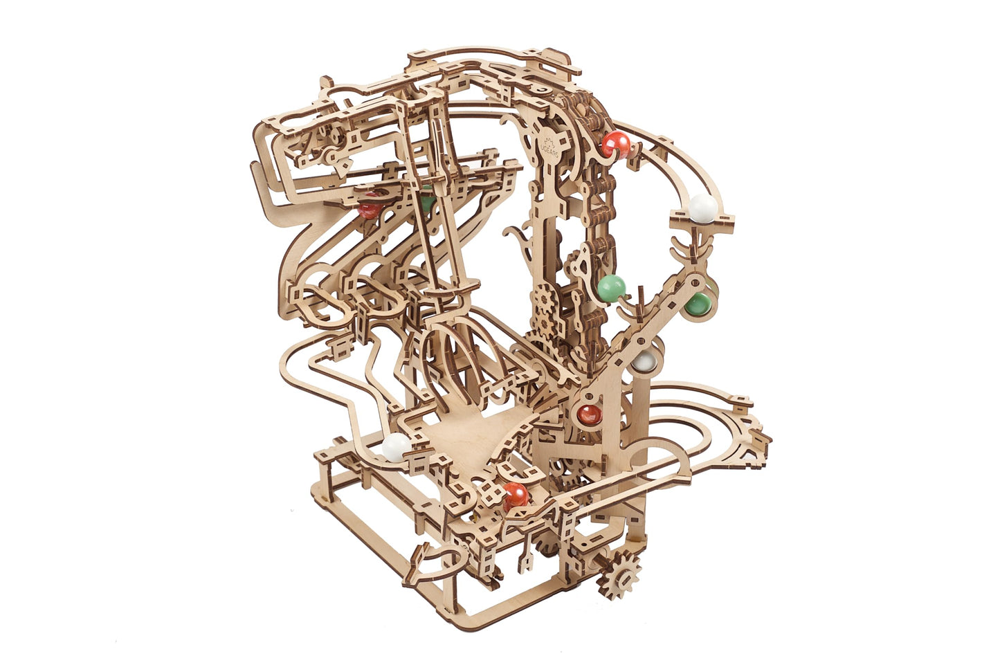 UGEARS Marble Run Chain Hoist – 3D Wooden Puzzle for Adults, Mechanical Engineering Kit