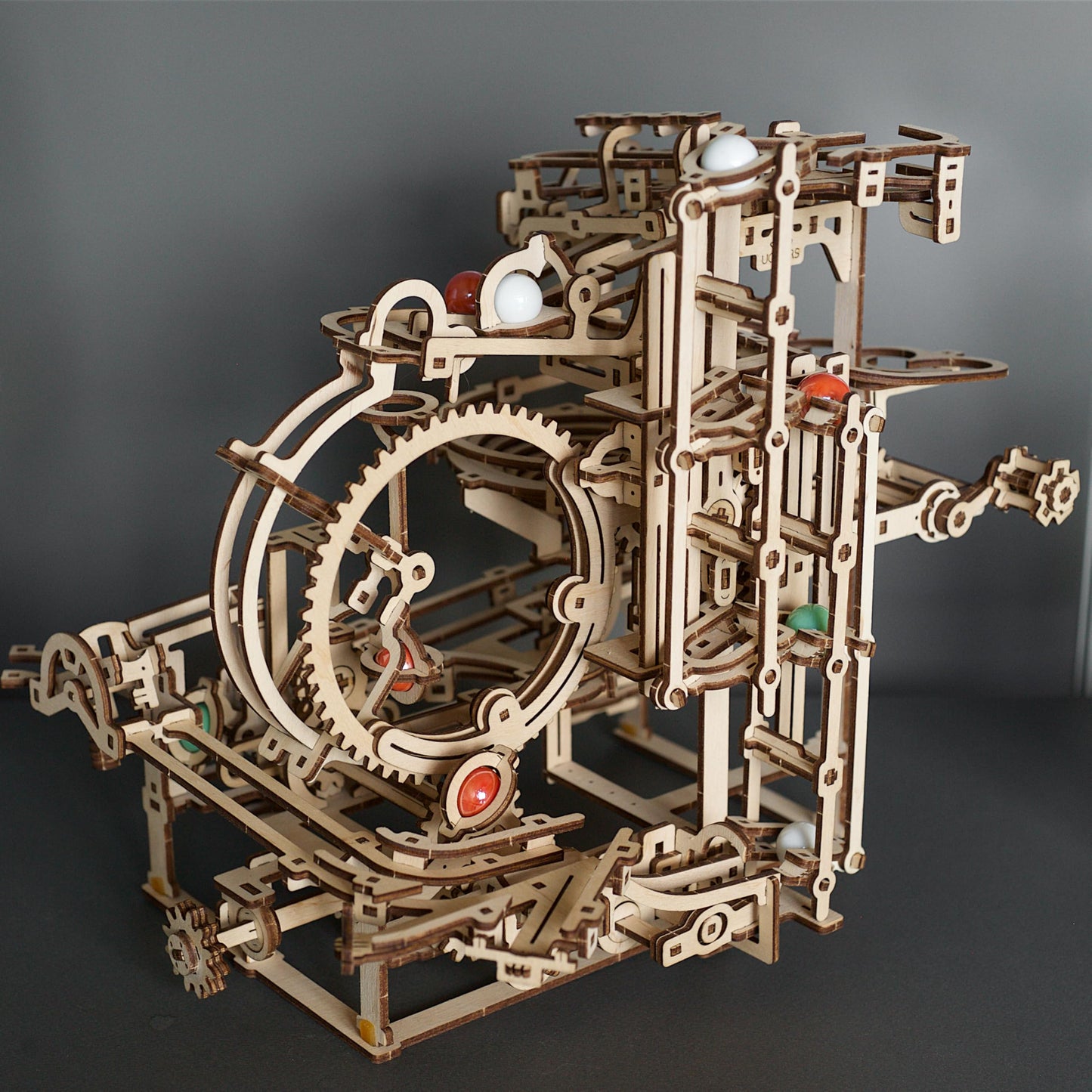 UGEARS Wooden Marble Run Stepped Hoist – 355-Piece Mechanical 3D Puzzle Kit for Adults