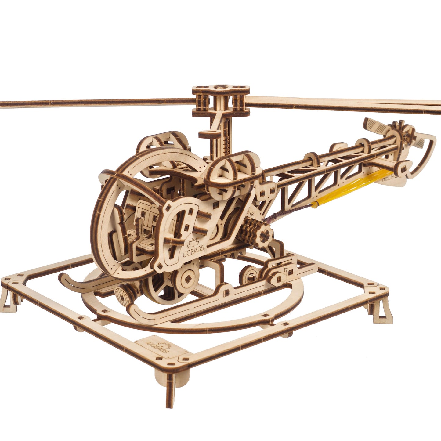 UGEARS Wooden 3D Puzzle – Easy Mini Helicopter Model Kit for Adults, 167 Pcs