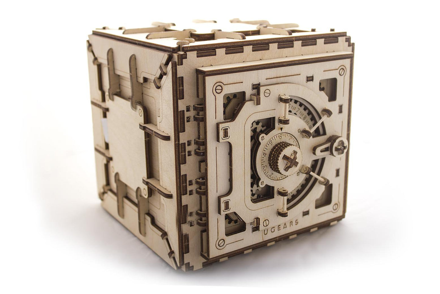 UGEARS Model Safe Kit – 3D Wooden Puzzle Safe Box for Adults | DIY Brain Teaser and Display Piece