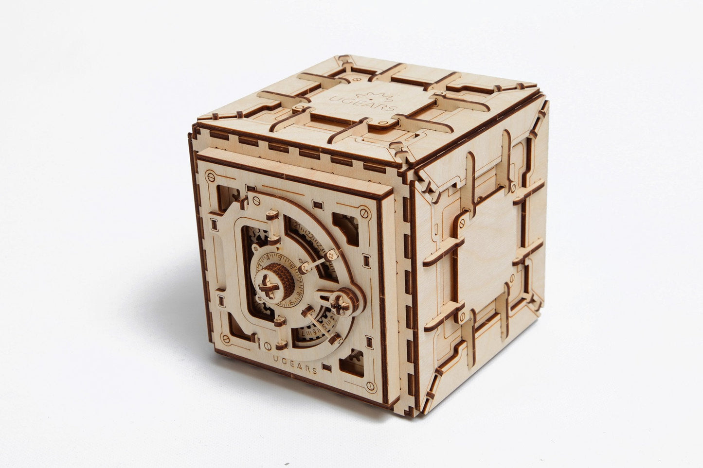 UGEARS Model Safe Kit – 3D Wooden Puzzle Safe Box for Adults | DIY Brain Teaser and Display Piece