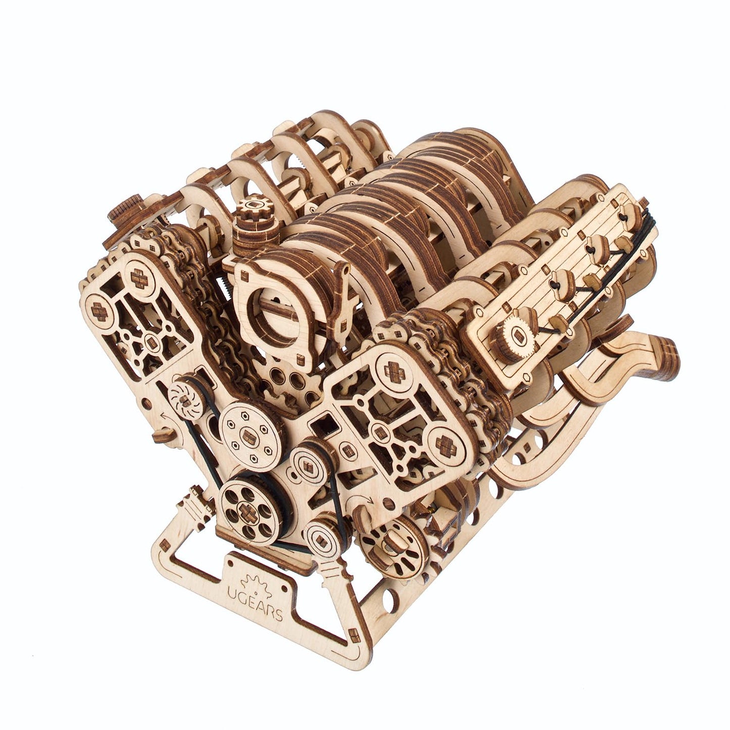 UGEARS V8 Engine Model Kit – 3D Wooden Puzzle for Adults | DIY Engine Model
