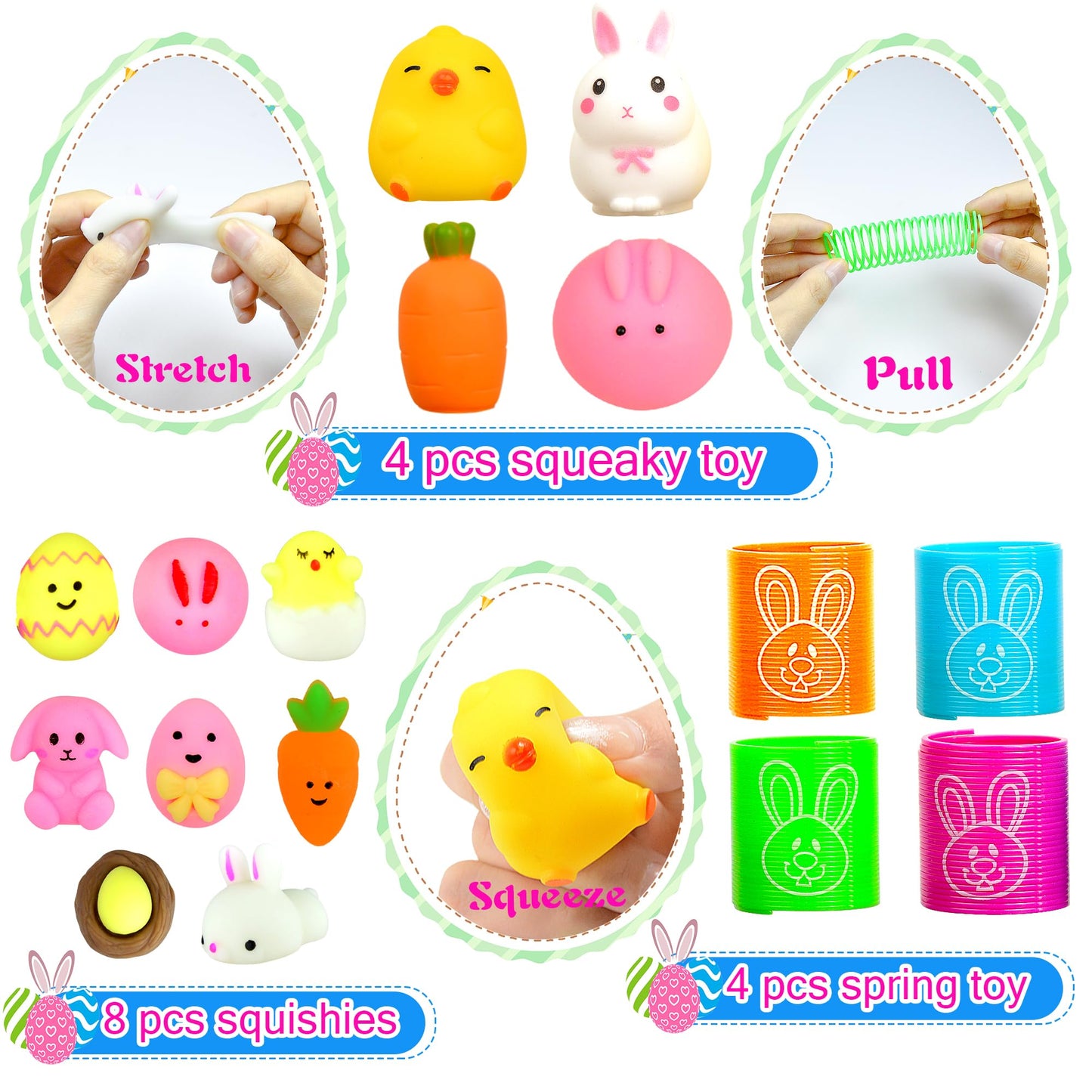 U-Goforst 100 Pack Easter Egg Fillers – Kids’ Party Favors & Egg Hunt Toys