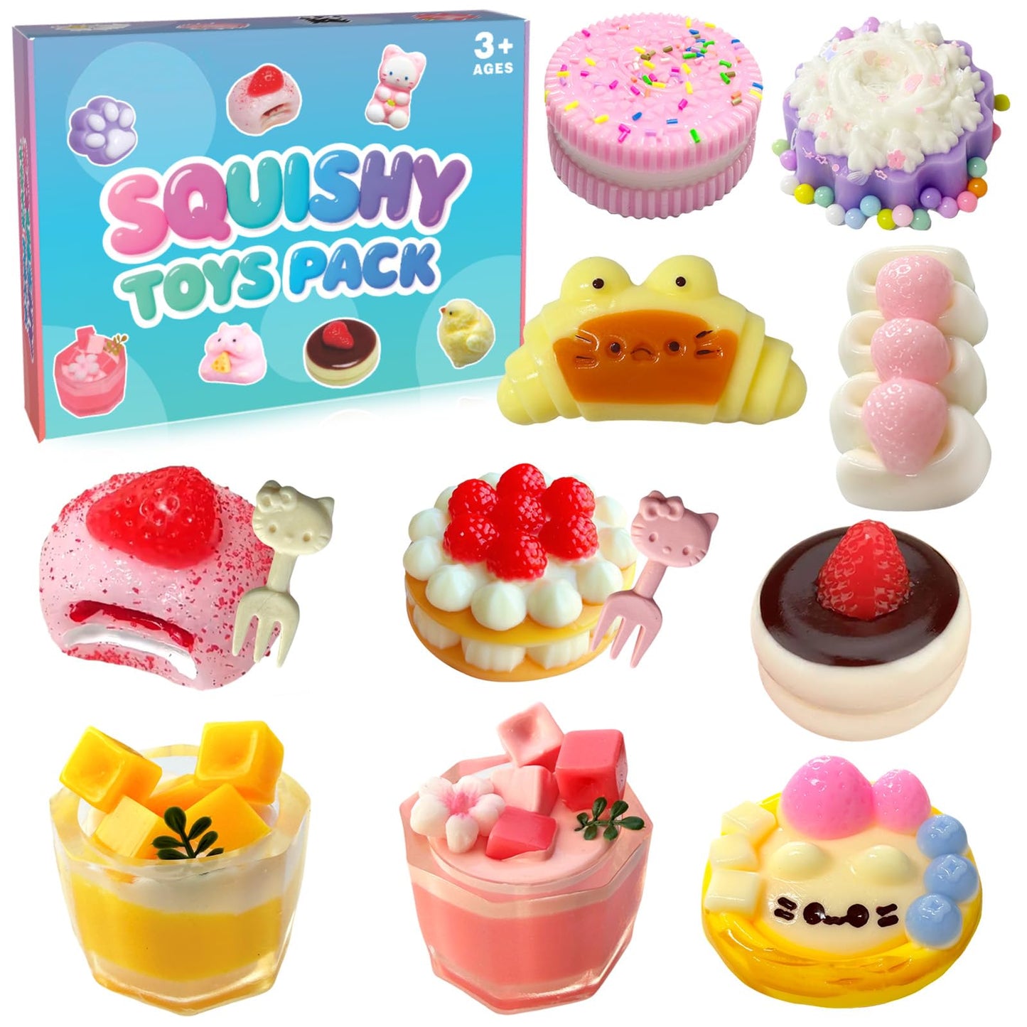 UGRASEA Taba Squishy 10Pack – Ultra-Realistic Dessert Toys for Sensory Fun & Stress Relief