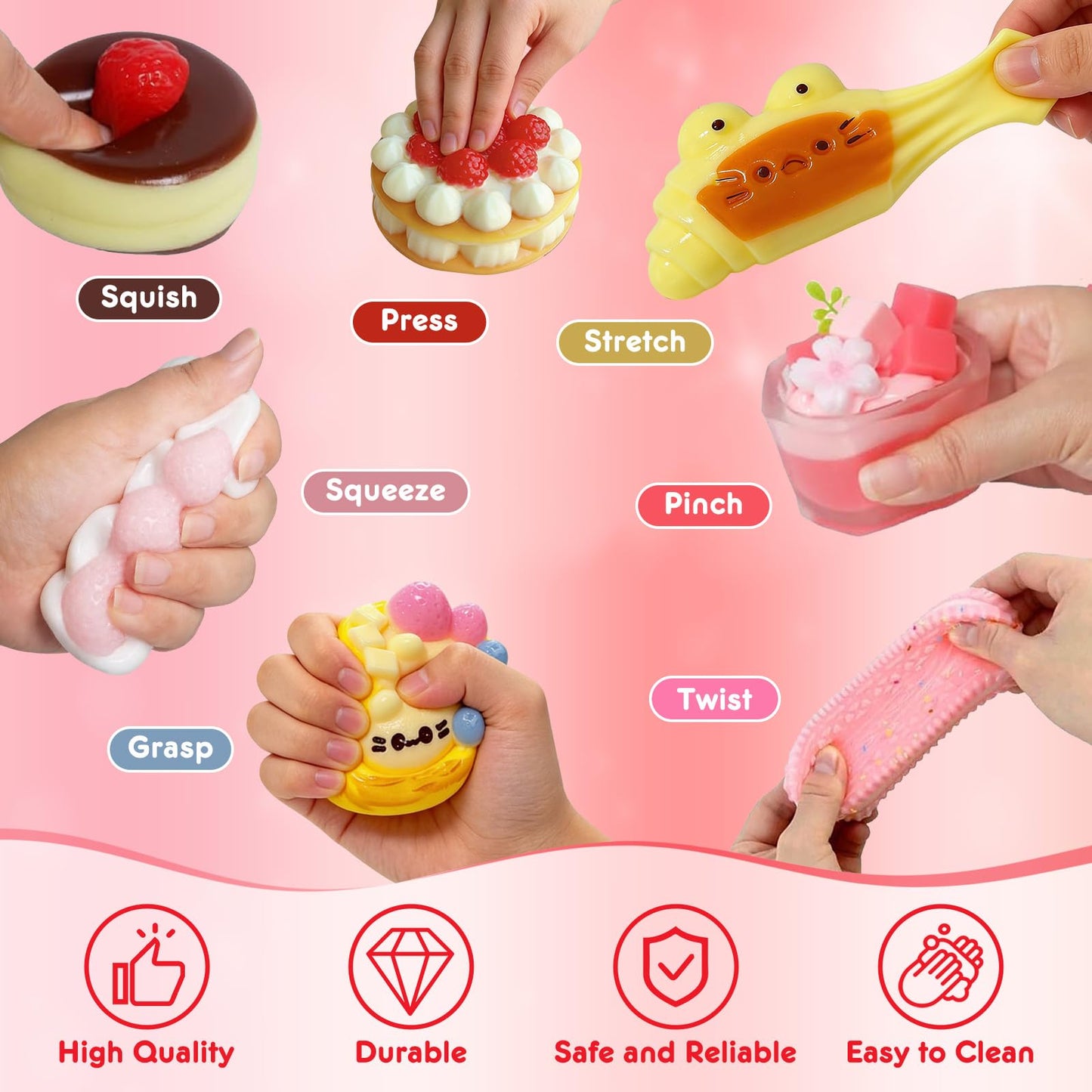 UGRASEA Taba Squishy 10Pack – Ultra-Realistic Dessert Toys for Sensory Fun & Stress Relief