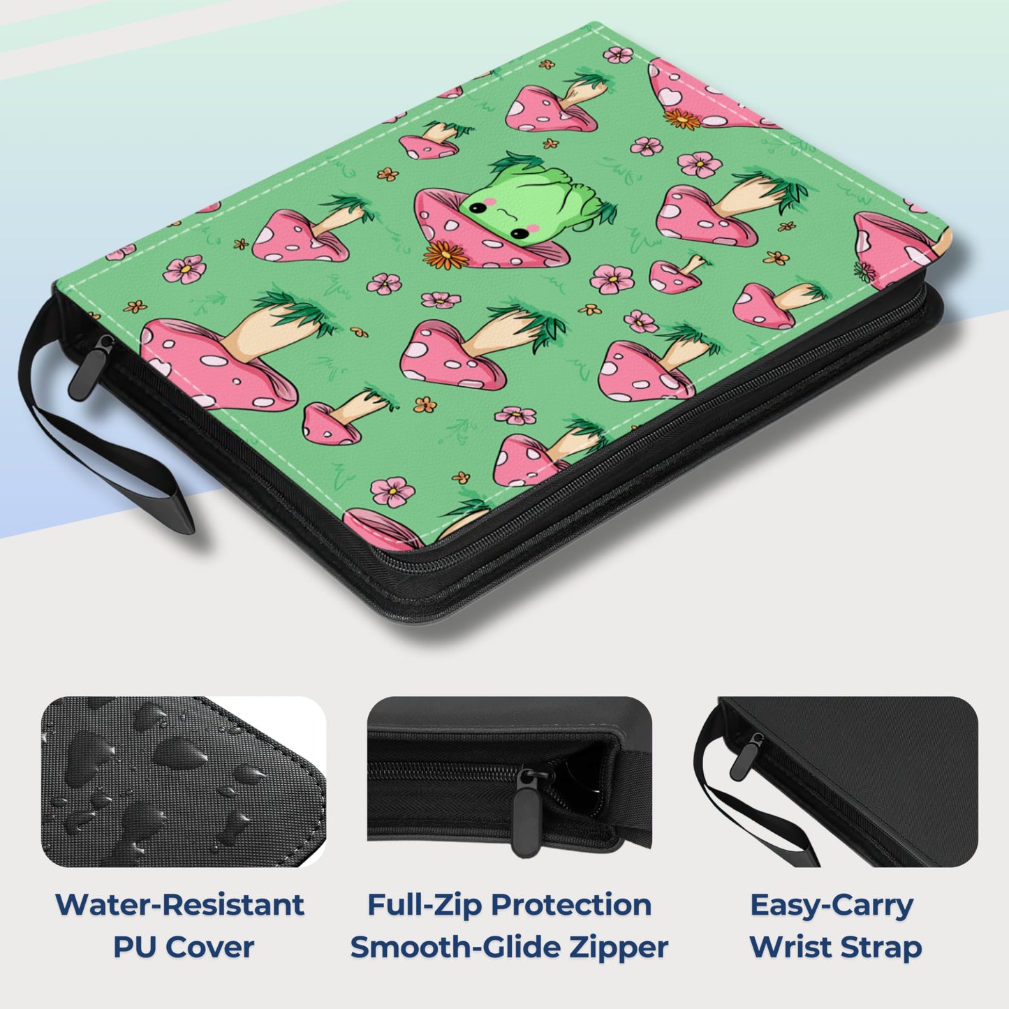 UGYAZX Toploader Binder: 360-Capacity, 50 Top Loaders, 3x4 Card Pockets, Water-Resistant PU Cover