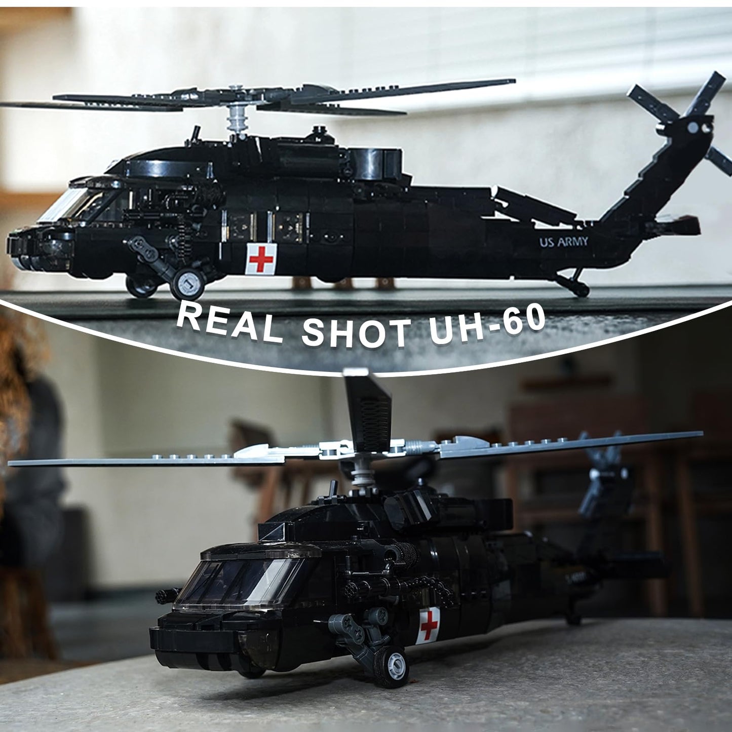 UH-60 Black Hawk Rescue Helicopter Model – 692 pcs, 4 Minifigures, Lego-Compatible